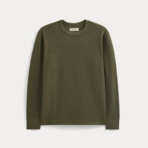 Everlane Men's Thermal Crew Neck in Cozy Waffle T-Shirt in  Olive, Size Small